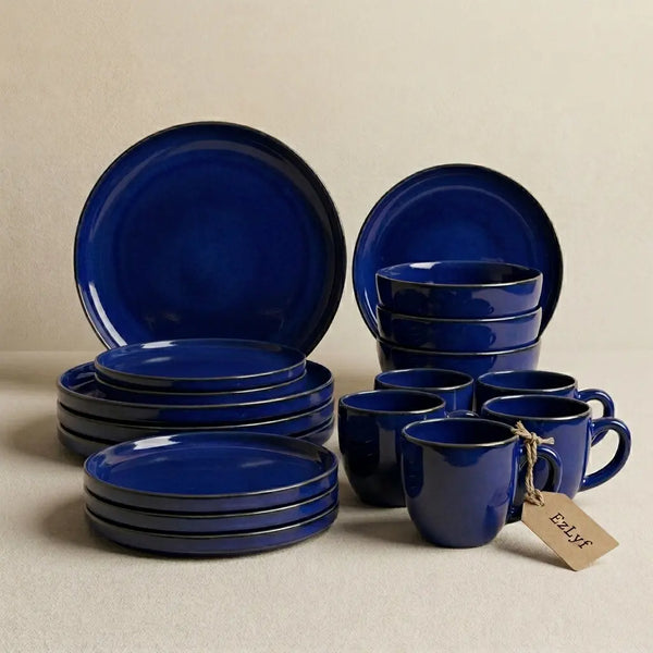 24-Piece Reactive Glaze Ceramic Breakfast Set