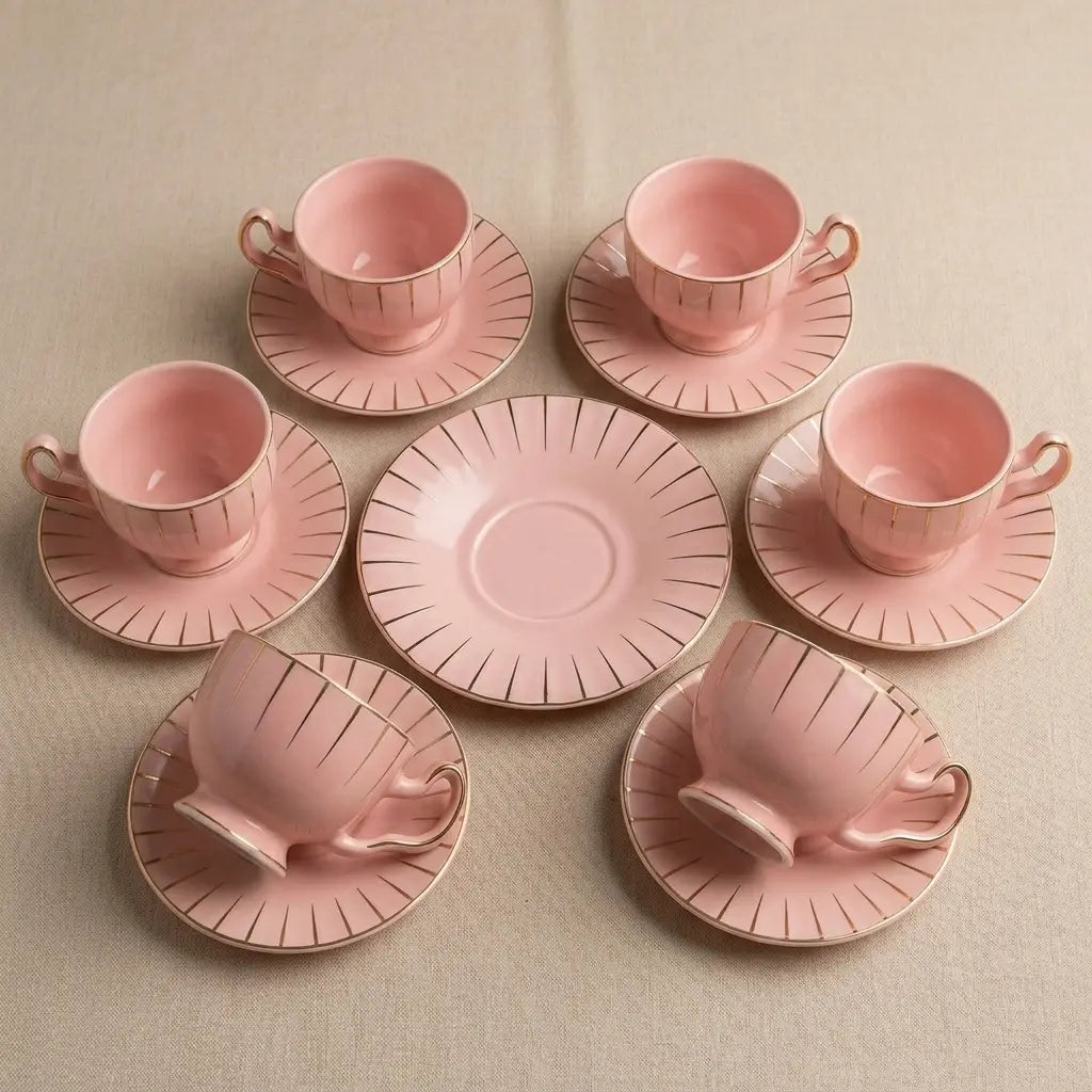 12-Piece Tea Cup & Saucer Set – Luxe Gift Edition