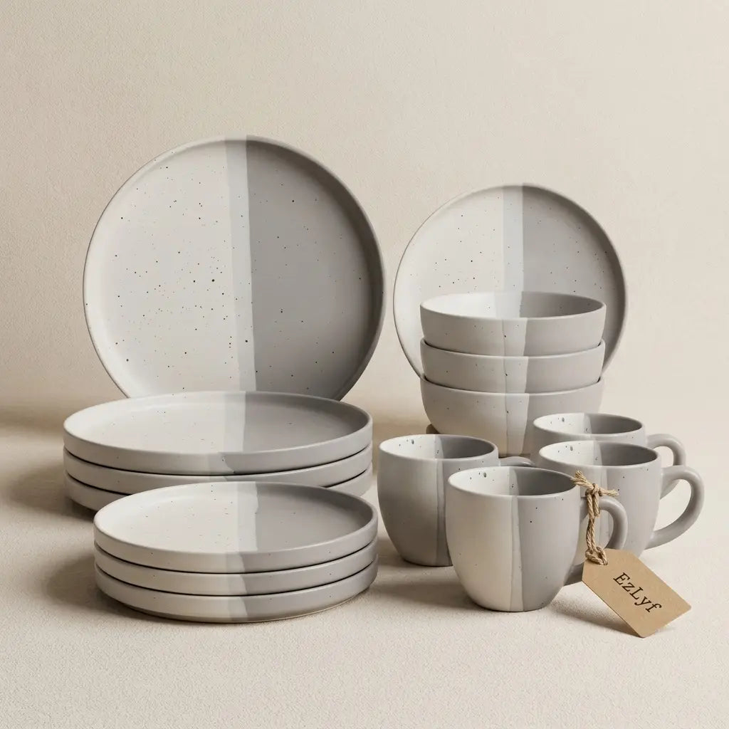 16-Piece Split-Tone Ceramic Breakfast Set