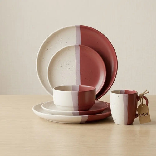 16-Piece Split-Tone Ceramic Breakfast Set