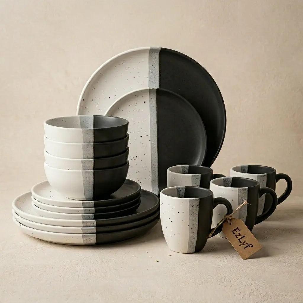 16-Piece Split-Tone Ceramic Breakfast Set