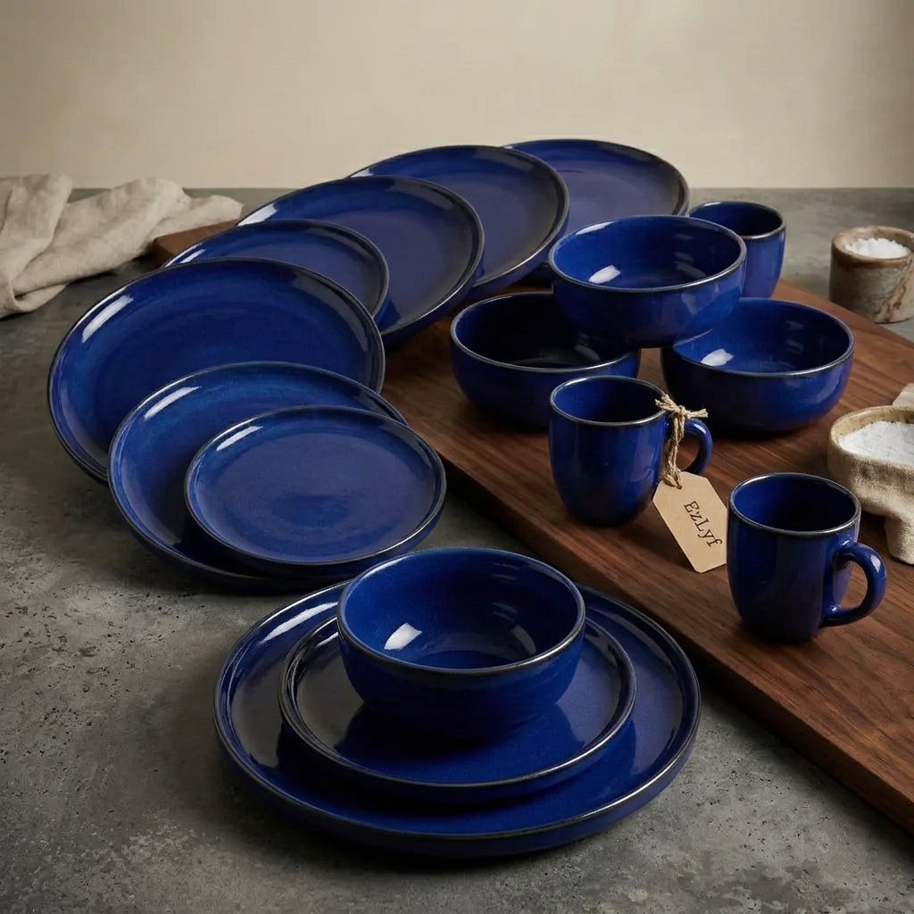 24-Piece Reactive Glaze Ceramic Breakfast Set