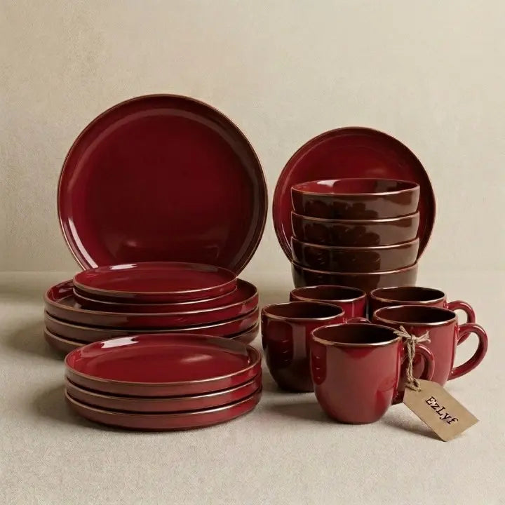 24-Piece Reactive Glaze Ceramic Breakfast Set