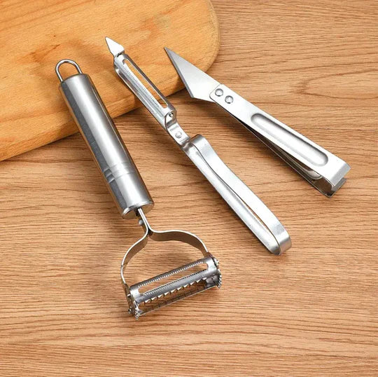 SliceEase – 3-Piece Stainless Steel Peeler Set EzLyf