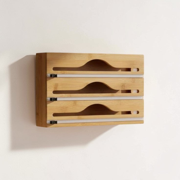 WrapNest – Bamboo Kitchen Wrap Dispenser & Organizer EzLyf