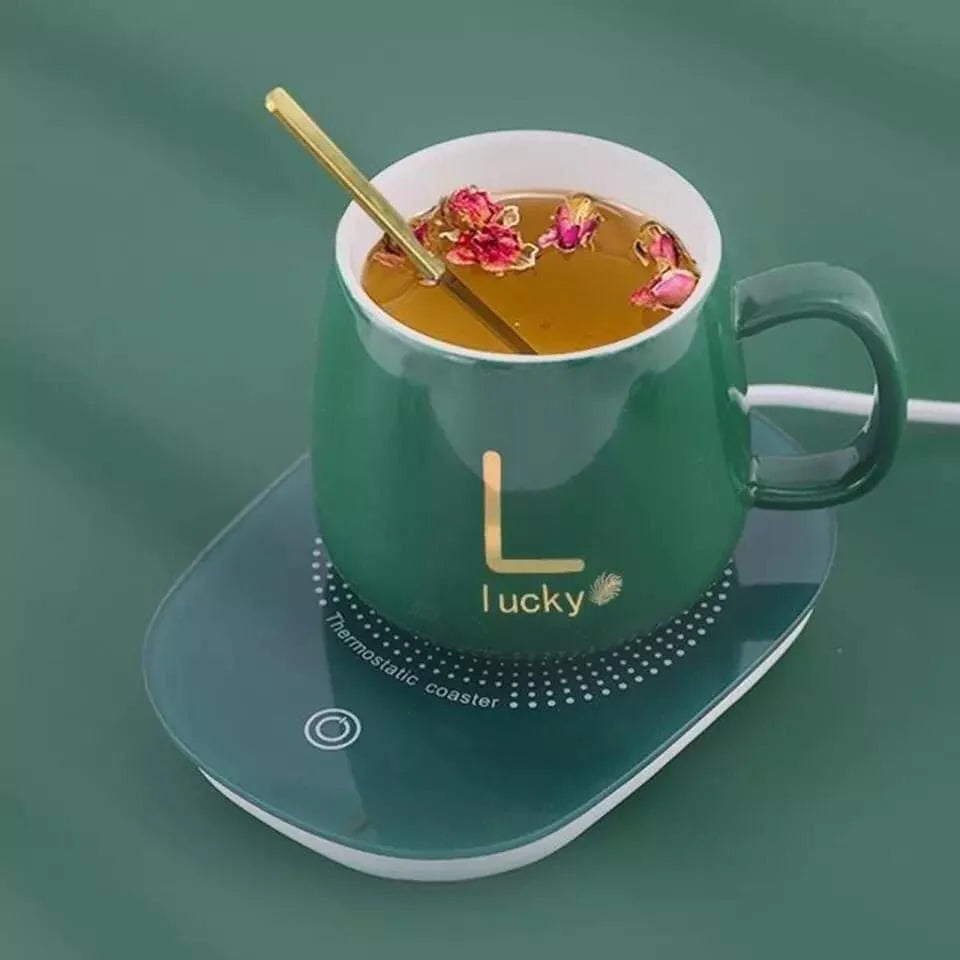 WarmSip – Ceramic Coffee Cup with Heating Pad EzLyf