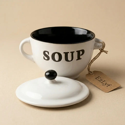 Ceramic Soup Bowl with Lid
