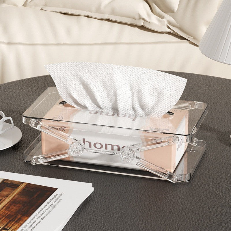 Clear Height-Adjustable Tissue Box – Acrylic Lift Design