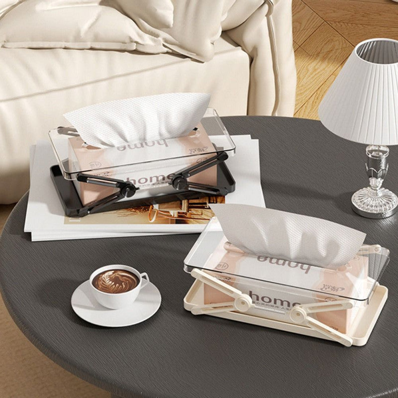 Clear Height-Adjustable Tissue Box – Acrylic Lift Design