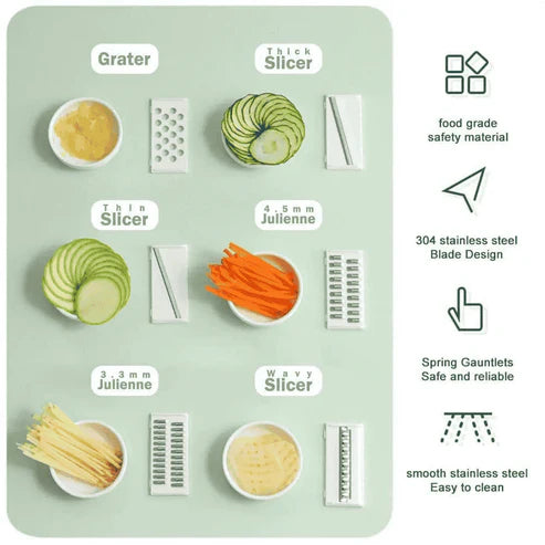 QuickSlice 5-in-1 Manual Vegetable & Fruit Slicer - EzLyf