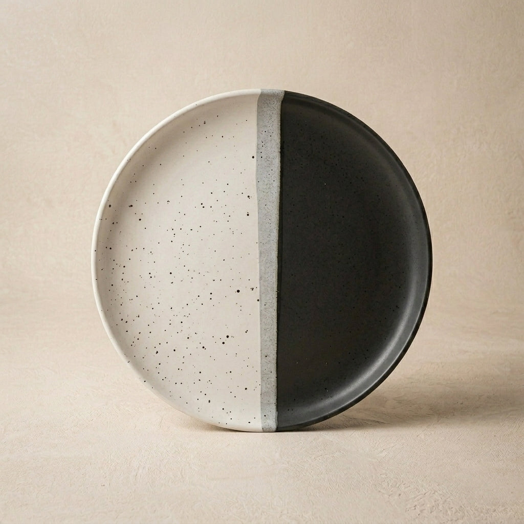 Dual-Tone Speckled Ceramic Collar Plate