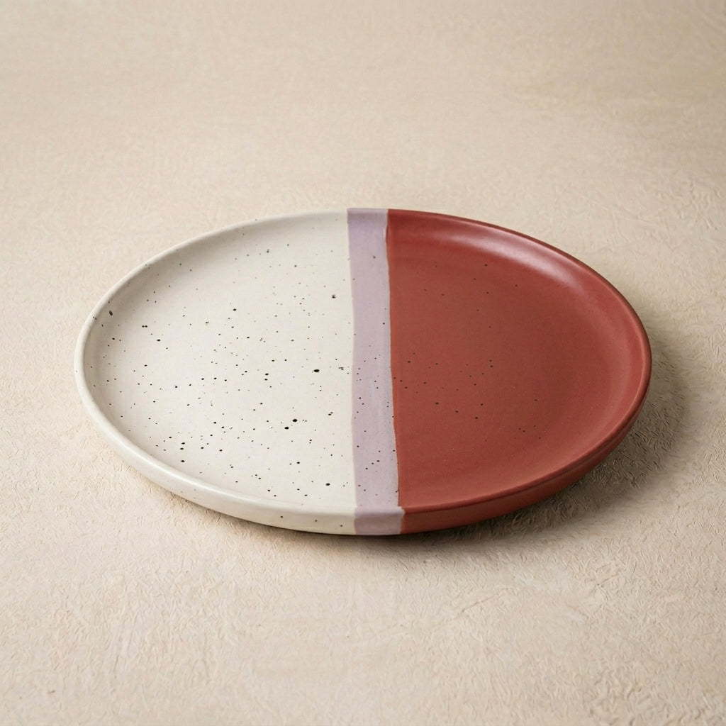 Dual-Tone Speckled Ceramic Collar Plate