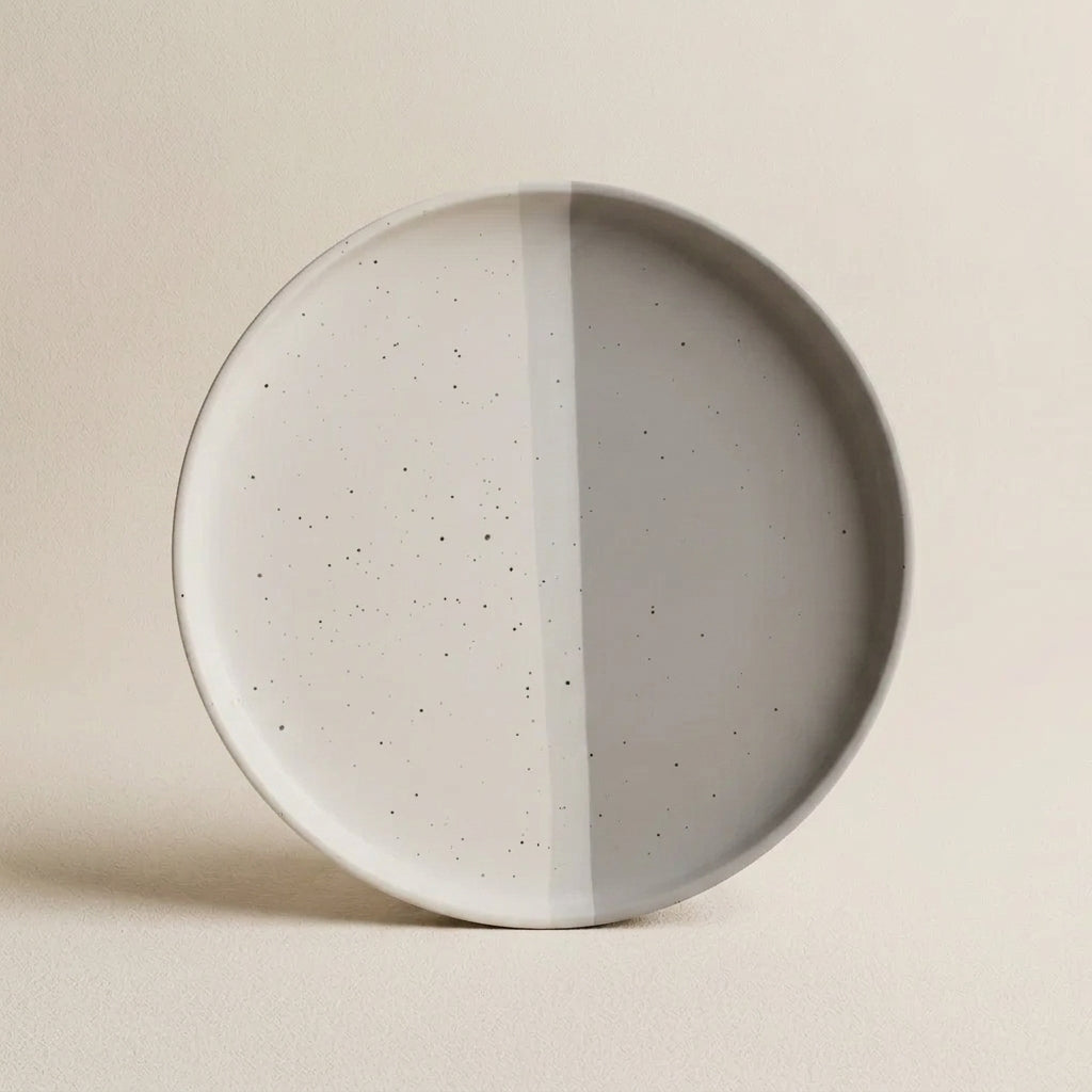 Dual-Tone Speckled Ceramic Collar Plate