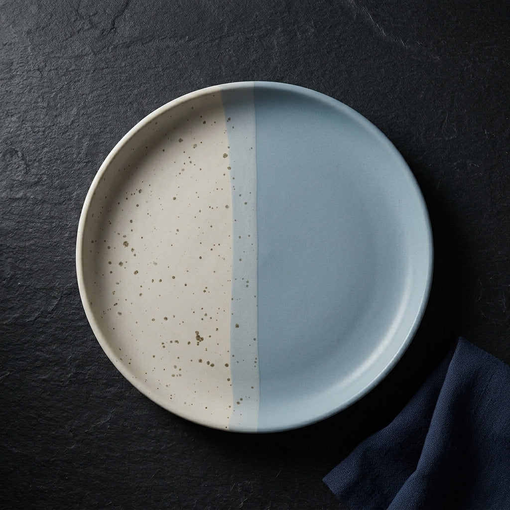 Dual-Tone Speckled Ceramic Collar Plate