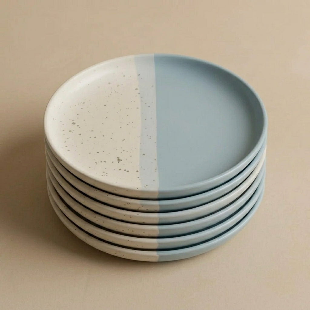 Dual-Tone Speckled Ceramic Collar Plate