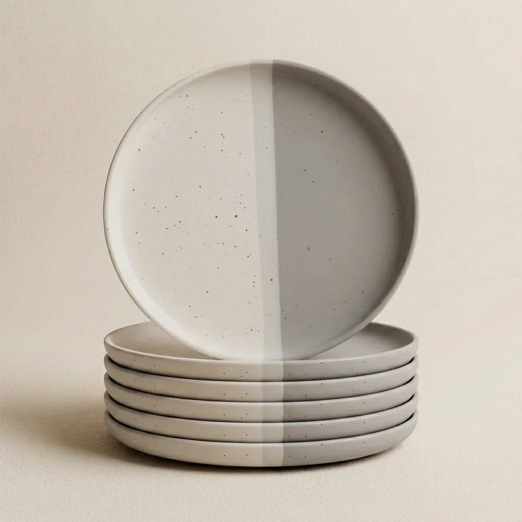 Dual-Tone Speckled Ceramic Collar Plate