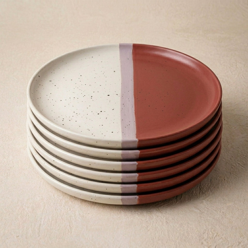 Dual-Tone Speckled Ceramic Collar Plate