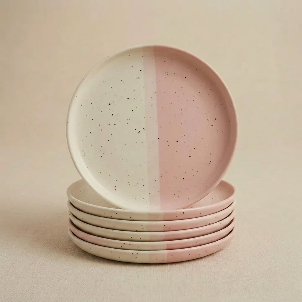 Dual-Tone Speckled Ceramic Collar Plate