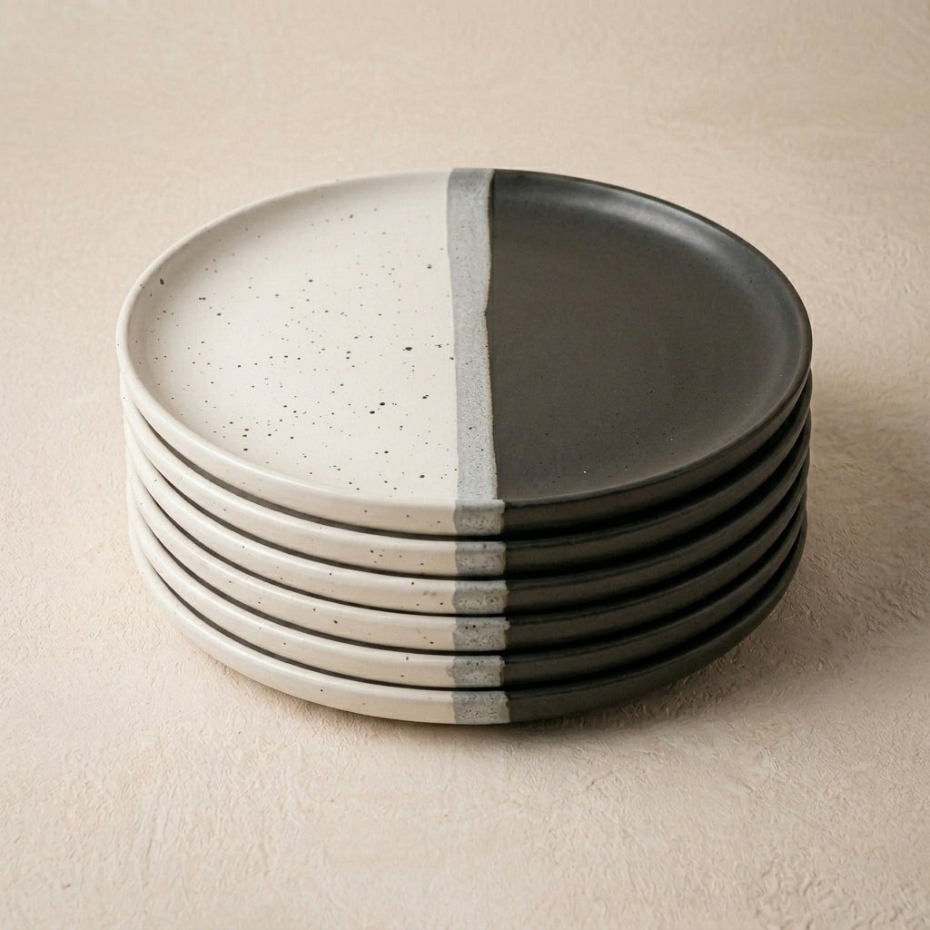 Dual-Tone Speckled Ceramic Collar Plate