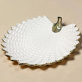 Gilded Scallop-Leaf Ceramic Serving Dish