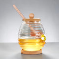 HoneyNest – Glass Honey Pot with Bamboo Lid & Dipper EzLyf