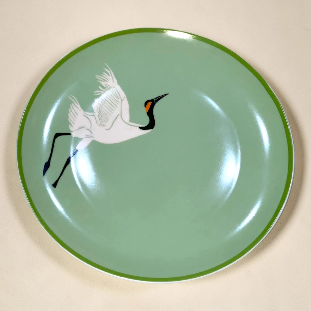 Obsidian Drip Glaze Ceramic Coupe Plate — Rare Find