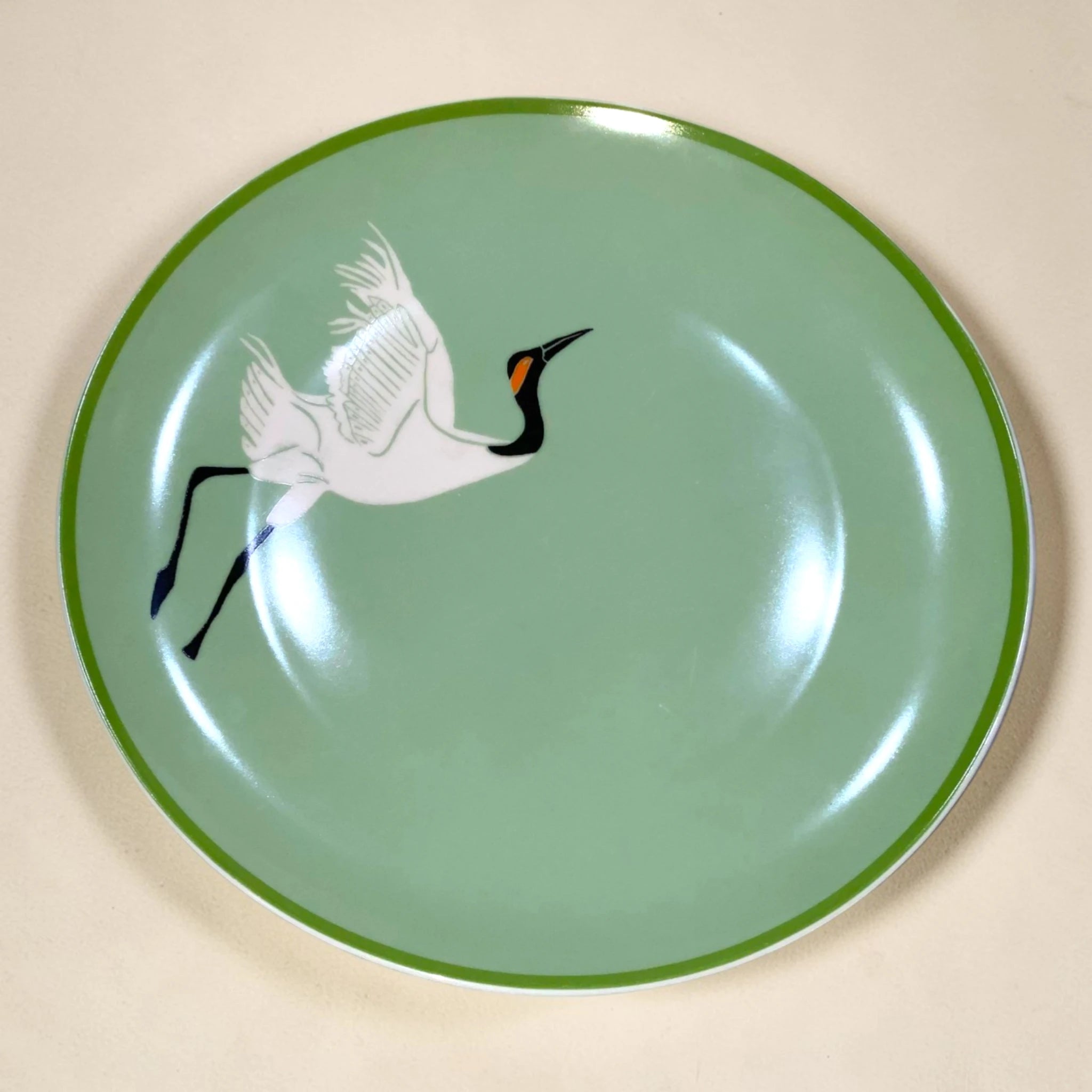 Obsidian Drip Glaze Ceramic Coupe Plate — Rare Find