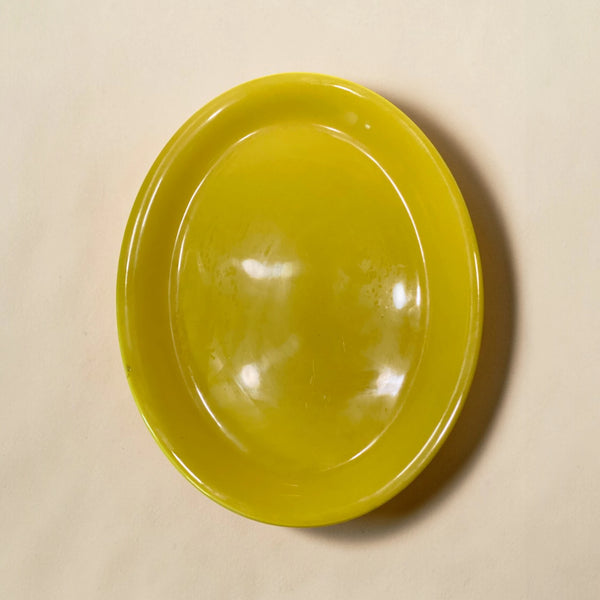 Citrus Yellow Minimalist Oval Ceramic Dish — Rare Find