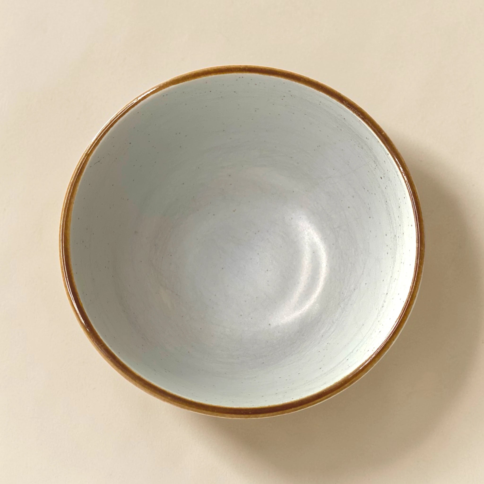 Two-Tone Speckled Ceramic Serving Bowl - Rare Find