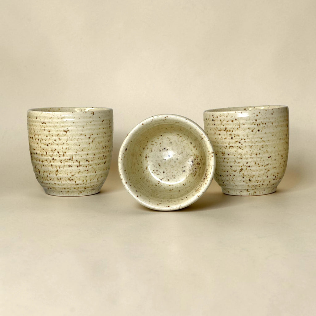 Ivory Speckle Mini Cups Set (Set of 5) – Artisan Rustic Edition