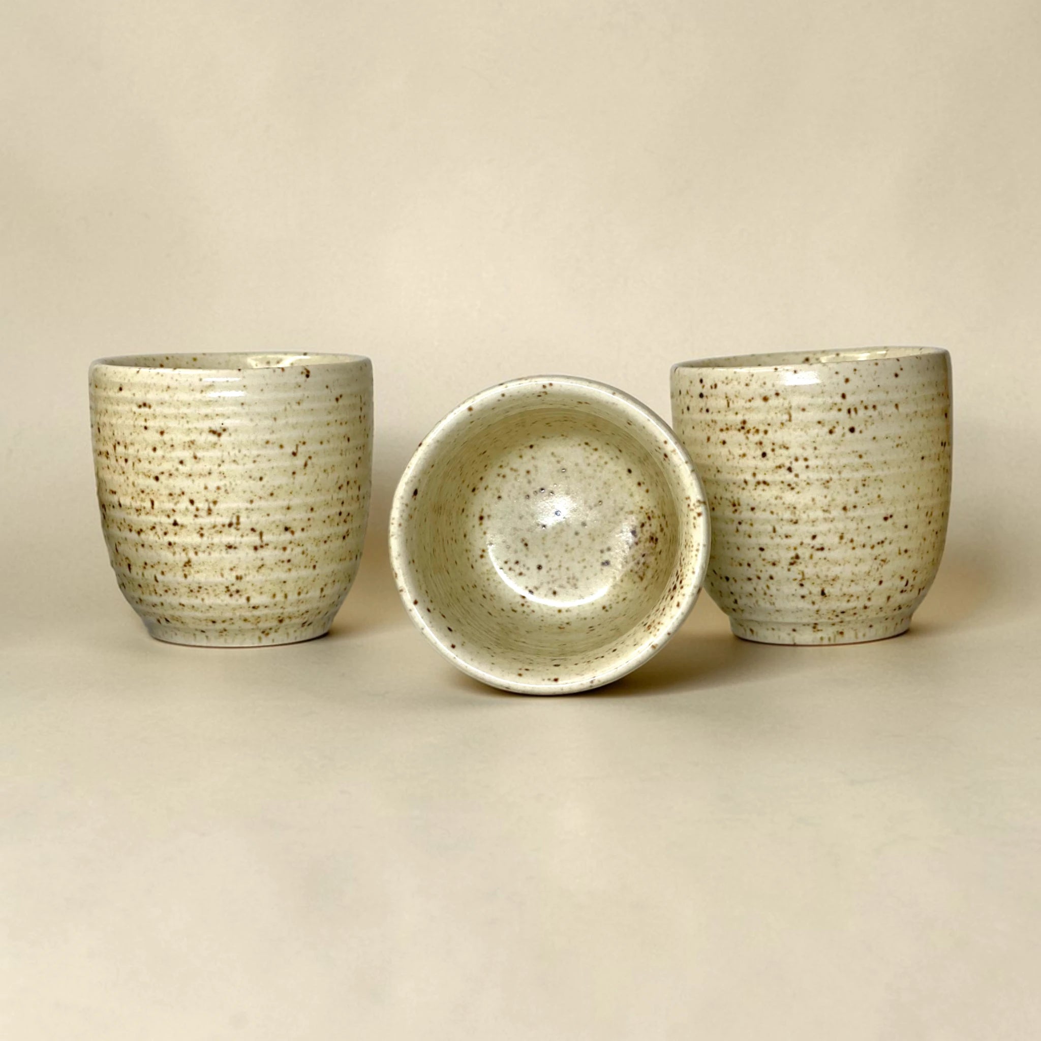 Ivory Speckle Mini Cups Set (Set of 5) – Artisan Rustic Edition