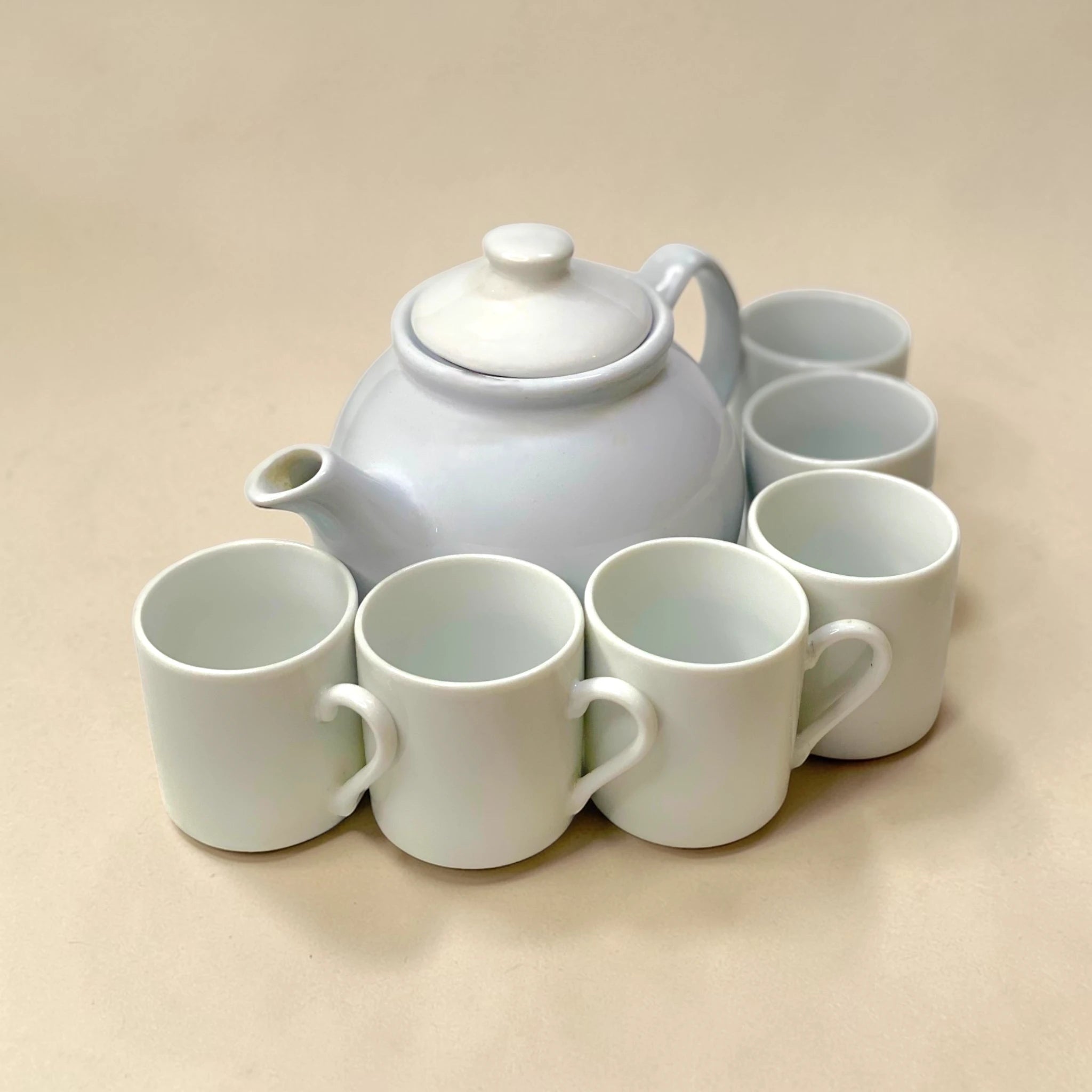 Mini Ceramic Mug Set with Reactive Glaze Teapot