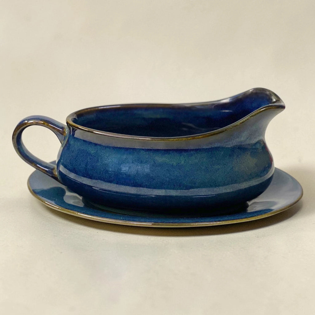 Midnight Navy Textured Serving Bowl & Platter Set – Quiet Luxury Collection