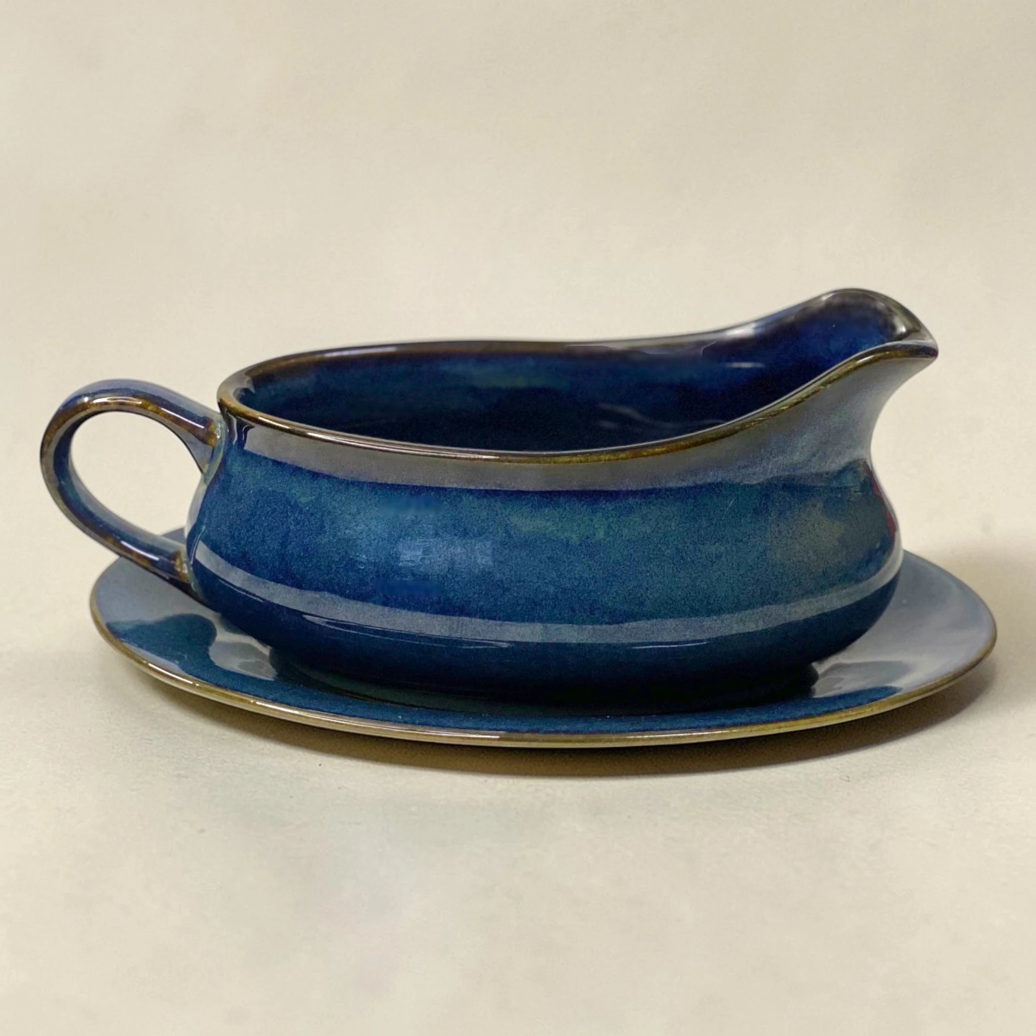 Midnight Navy Textured Serving Bowl & Platter Set – Quiet Luxury Collection