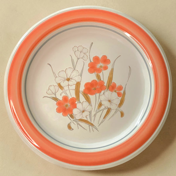 Coral Bloom Vintage Plate – Retro Floral Edition