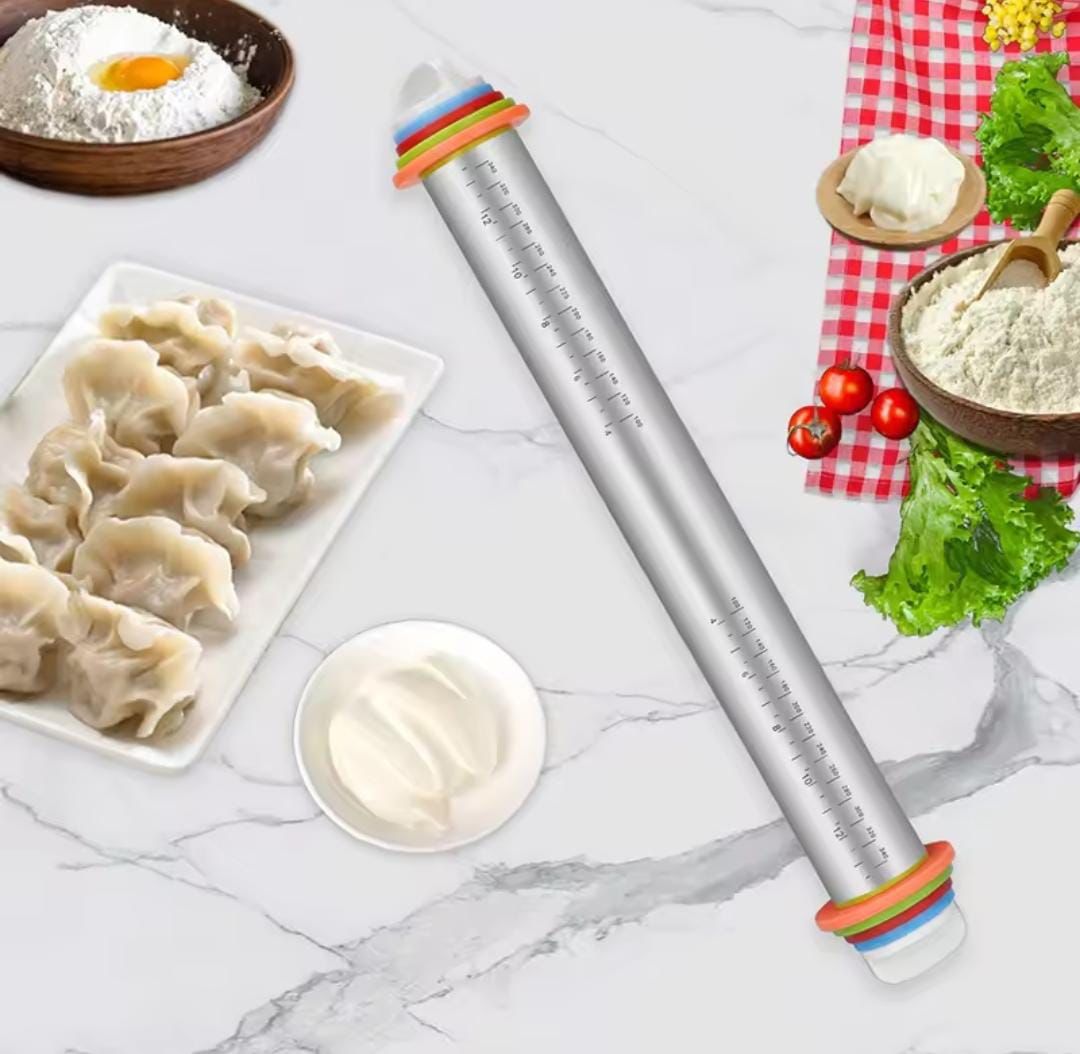 DoughPro Stainless Steel Adjustable Rolling Pin