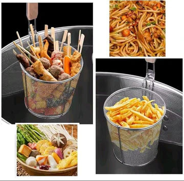 FryLift – Stainless Steel Frying Strainer with Wooden Handle EzLyf