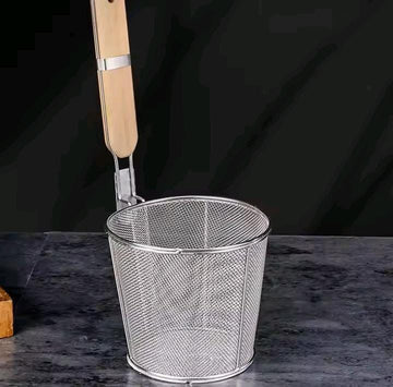 FryLift – Stainless Steel Frying Strainer with Wooden Handle EzLyf