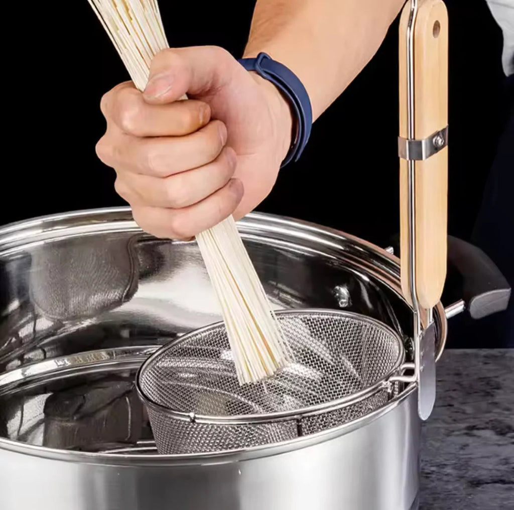 FryLift – Stainless Steel Frying Strainer with Wooden Handle EzLyf