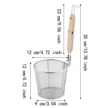 FryLift – Stainless Steel Frying Strainer with Wooden Handle EzLyf