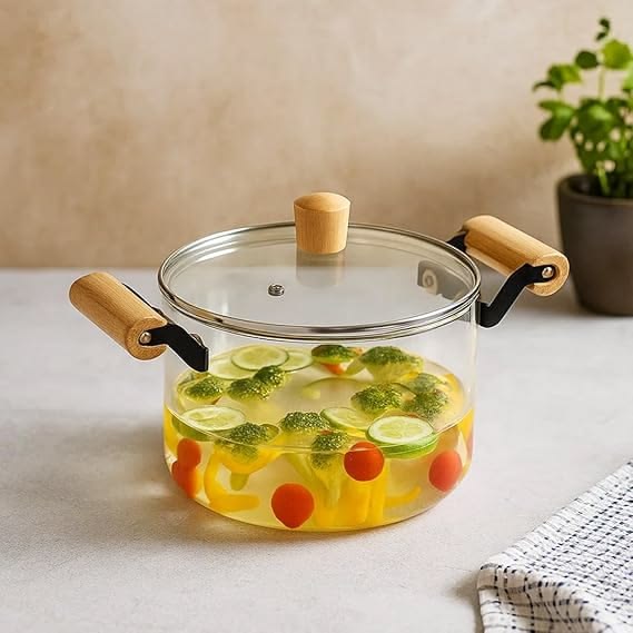 ClearCook – Transparent Heat-Resistant Glass Cooking Pot EzLyf