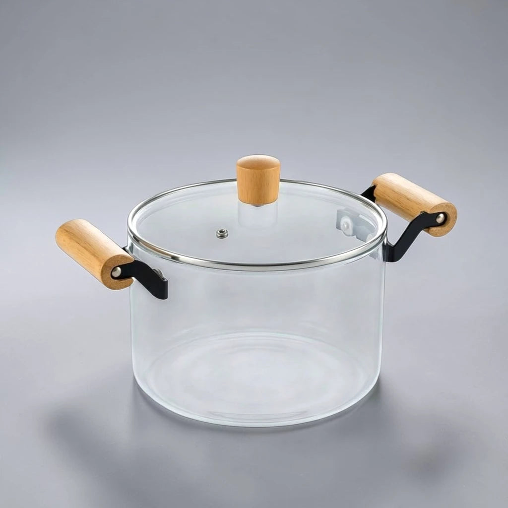 ClearCook – Transparent Heat-Resistant Glass Cooking Pot EzLyf