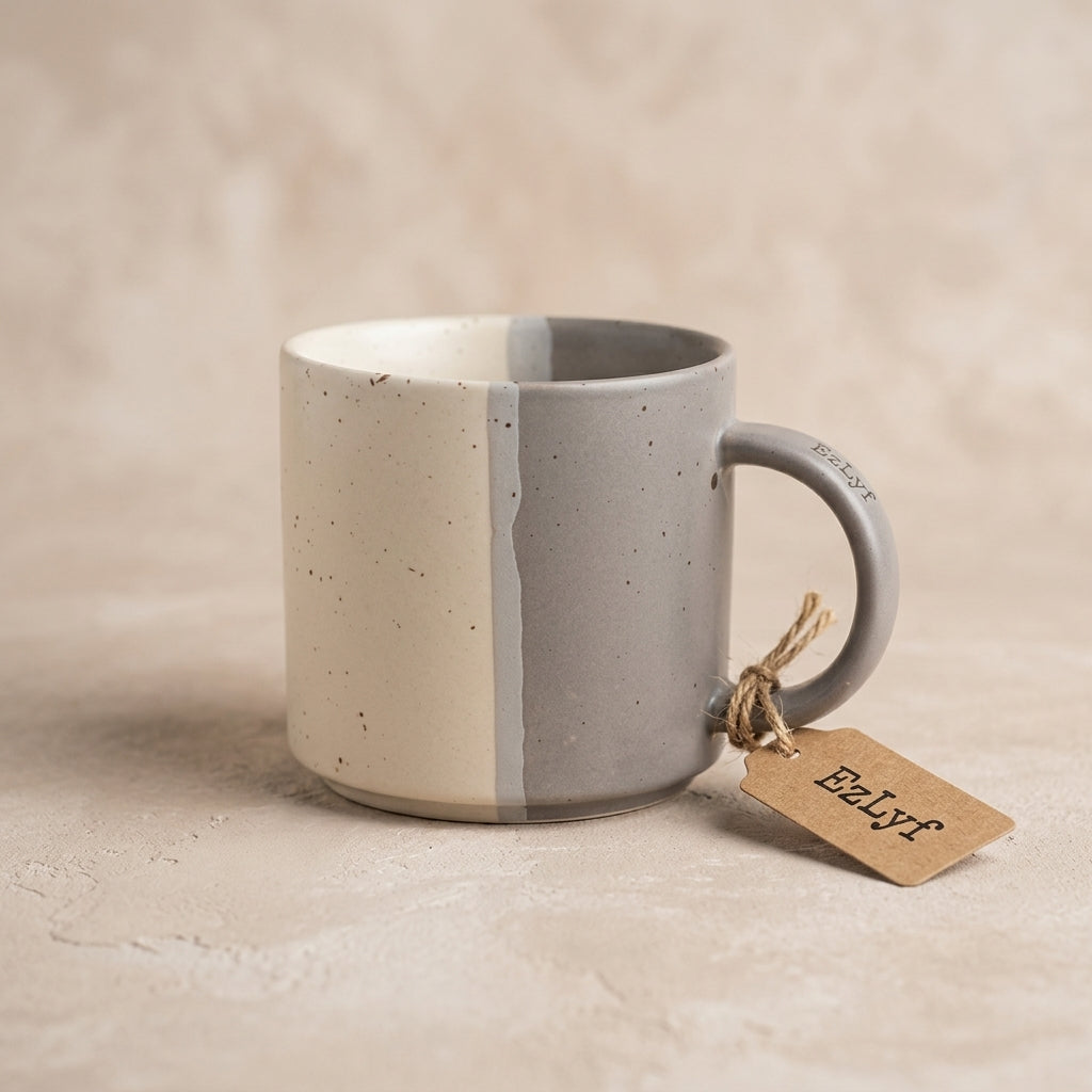 Tri-Tone Speckled Ceramic Mug