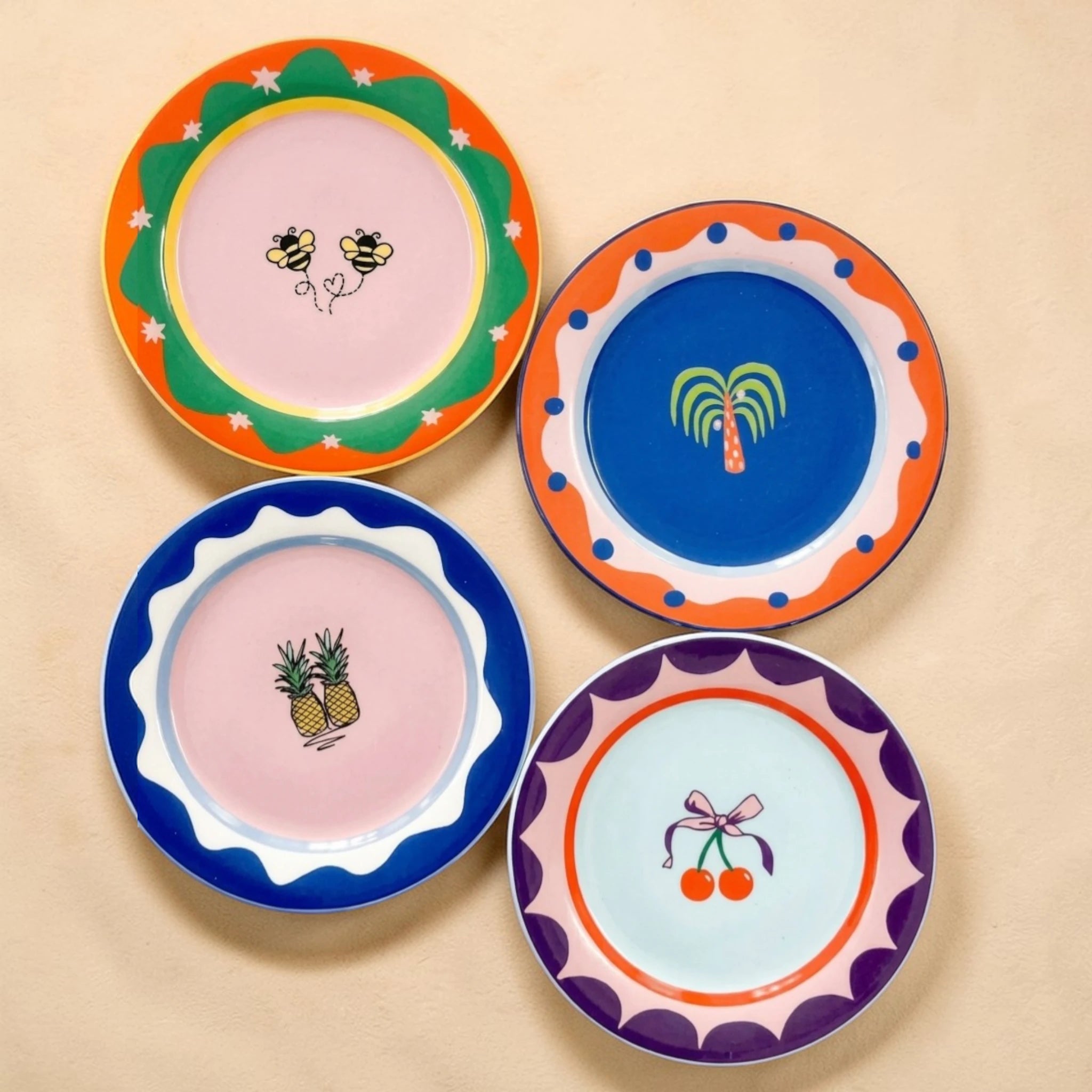 Tropical Pop Aesthetic Plate – Playful Collection