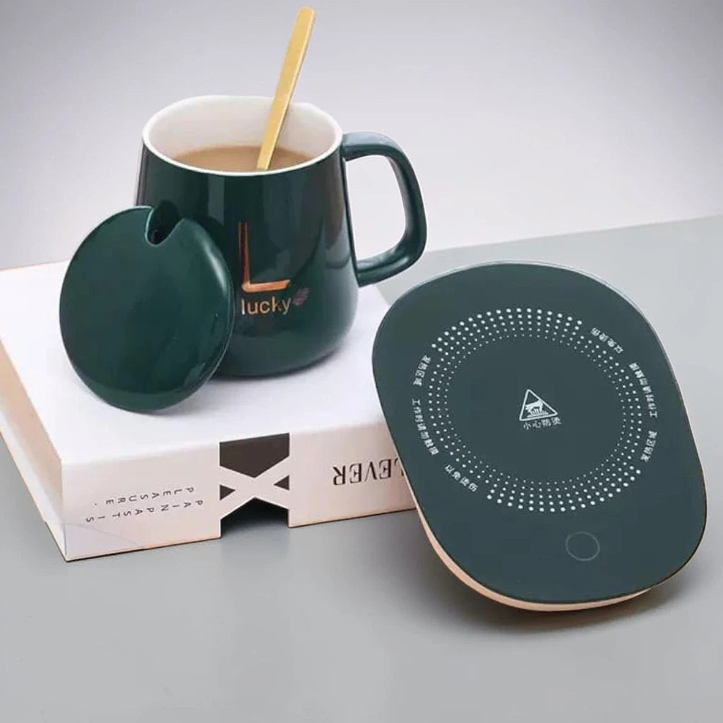 WarmSip – Ceramic Coffee Cup with Heating Pad EzLyf