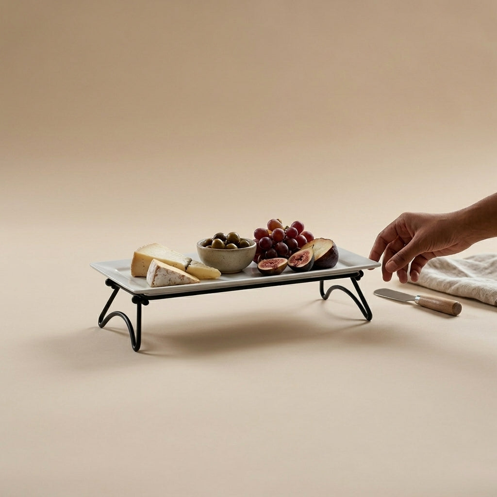 Elevated Rectangular Platter Stand