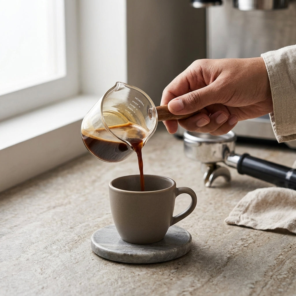 Glass Espresso Measuring Pitcher – Barista Precision Edition