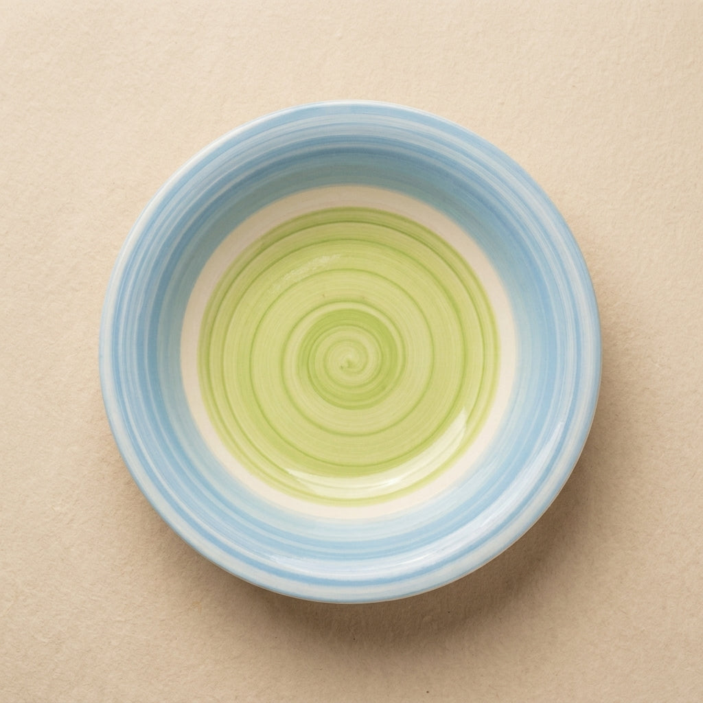Hand-Painted Spiral Pasta Bowl – Coastal Artisan Edition