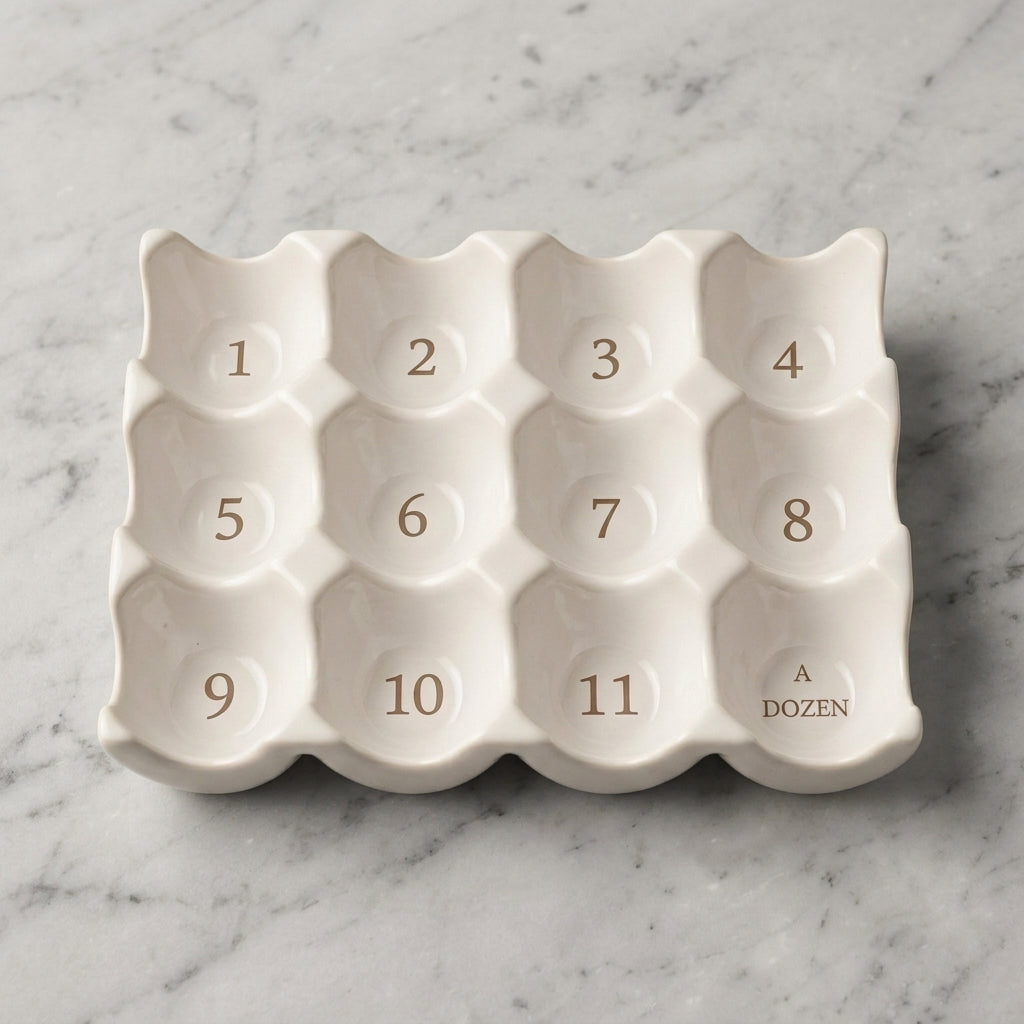 Ceramic Egg Holder Tray – Minimal Kitchen Edition