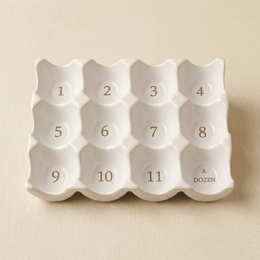 Ceramic Egg Holder Tray – Minimal Kitchen Edition